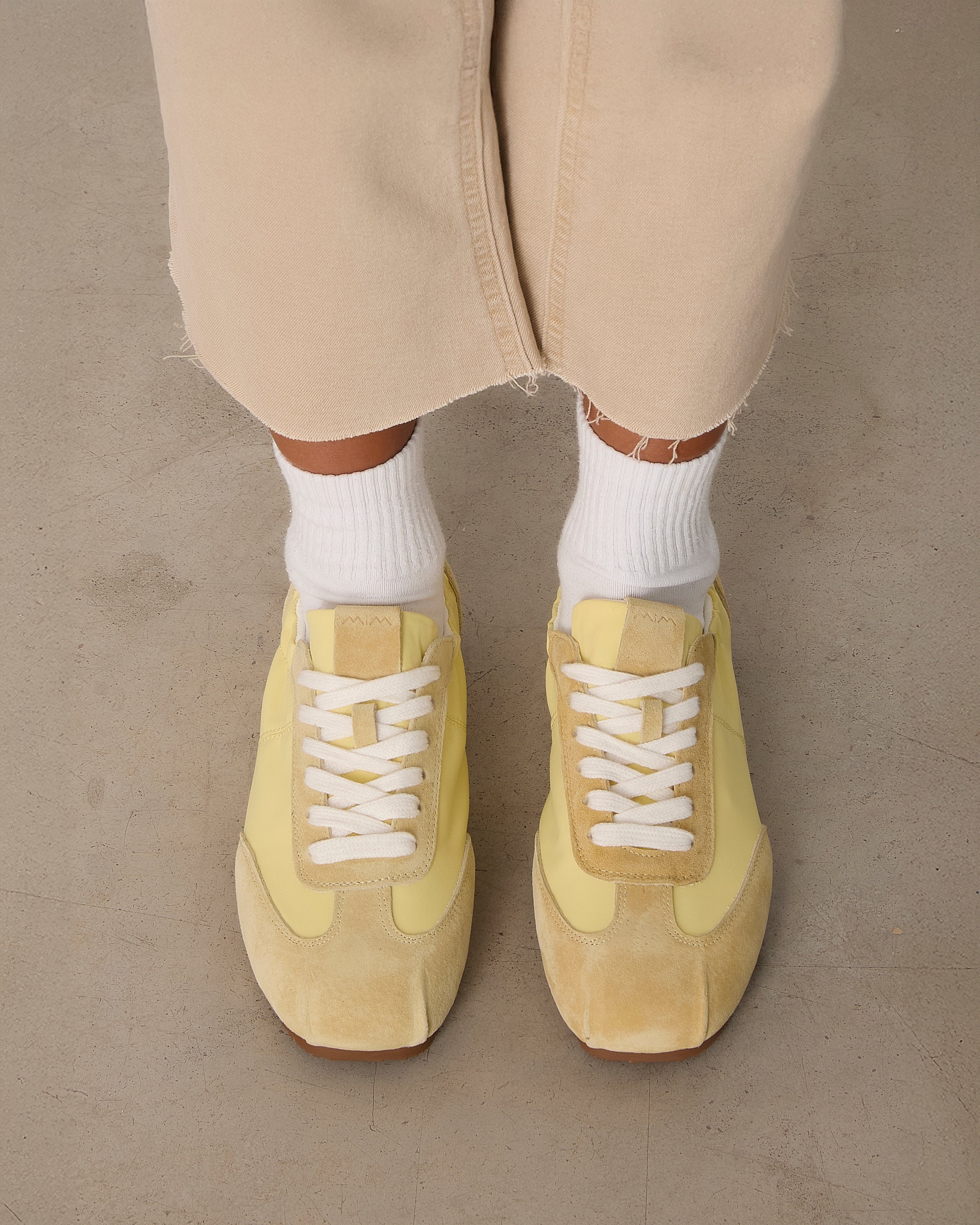 Boipelo | Yellow Lace-Up Nylon Sneaker