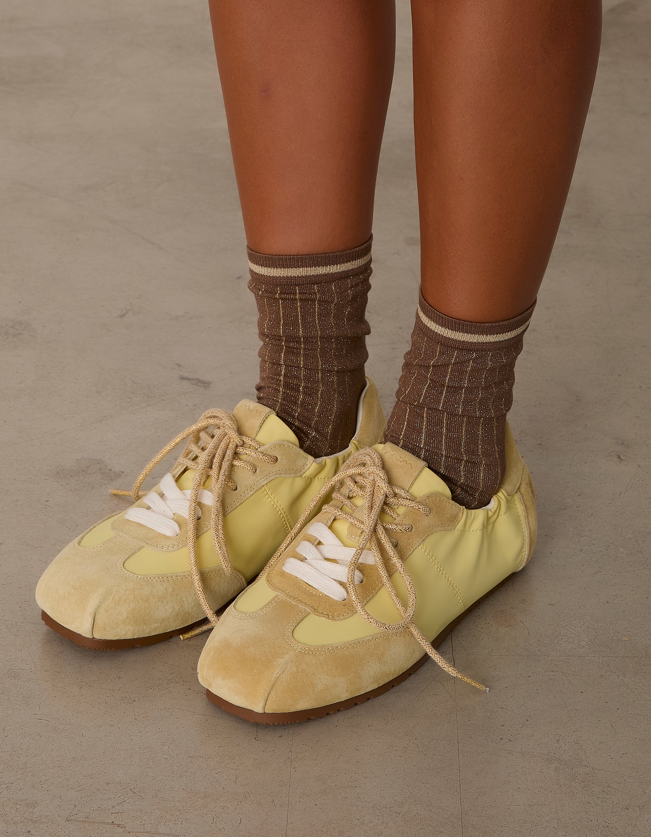 Boipelo | Yellow Lace-Up Nylon Sneaker