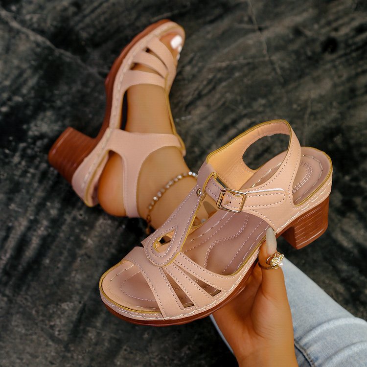 Madelein | Peep-Toe Block Heel Summer Sandal