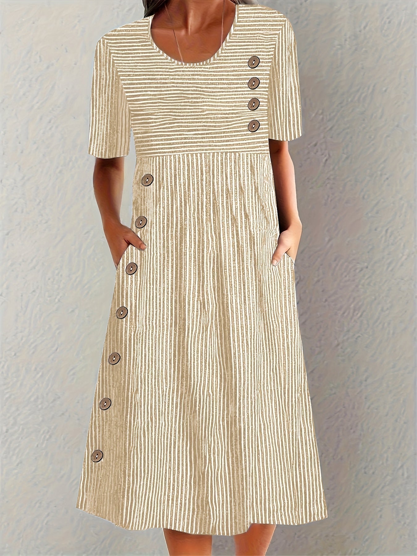 Camille | Striped Midi Dress