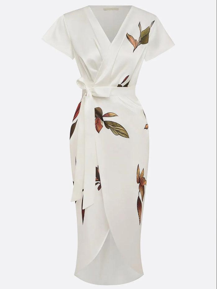 Julianne | Crossover Floral Midi Dress