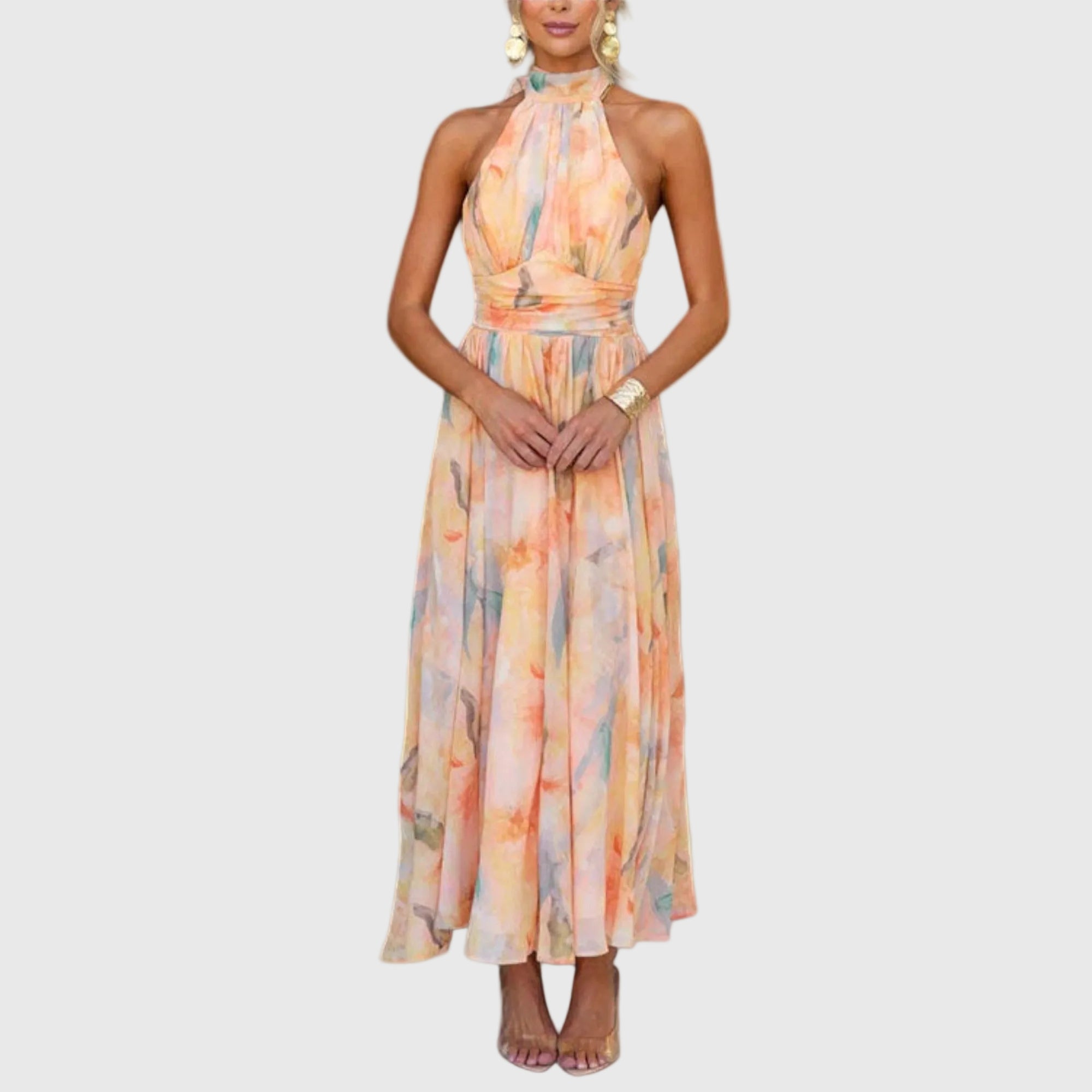 Sarina | Elegant Halter Maxi Dress
