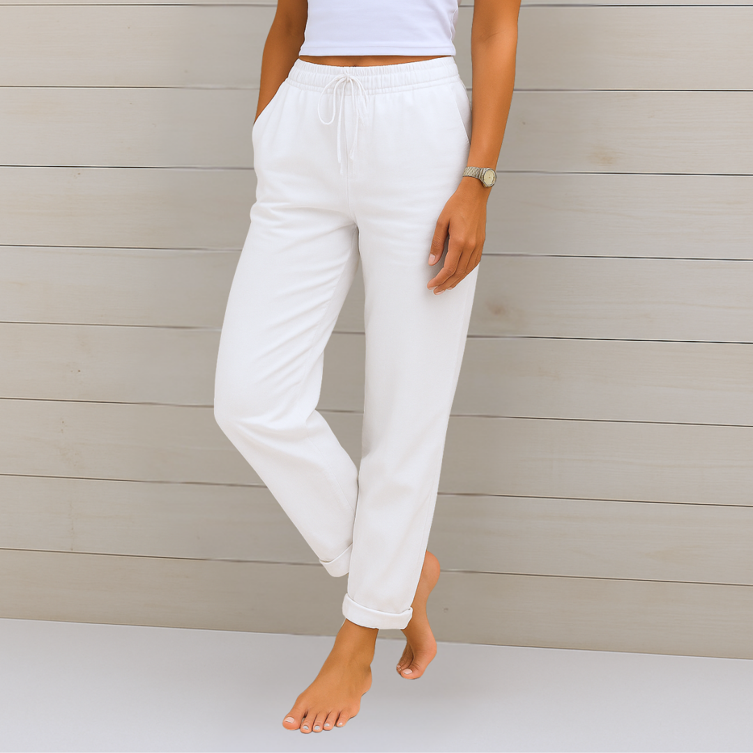 Sofia | Luxe Cotton-Linen Tailored Trousers