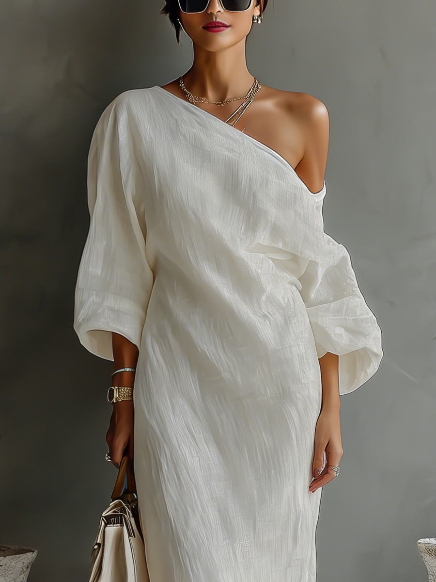 Puseletso | Off-Shoulder Linen Maxi Dress