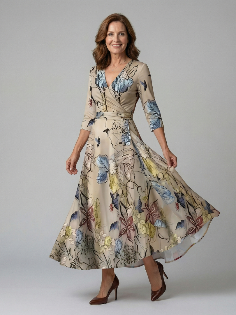 Rosalie | Cross Wrap Midi Dress