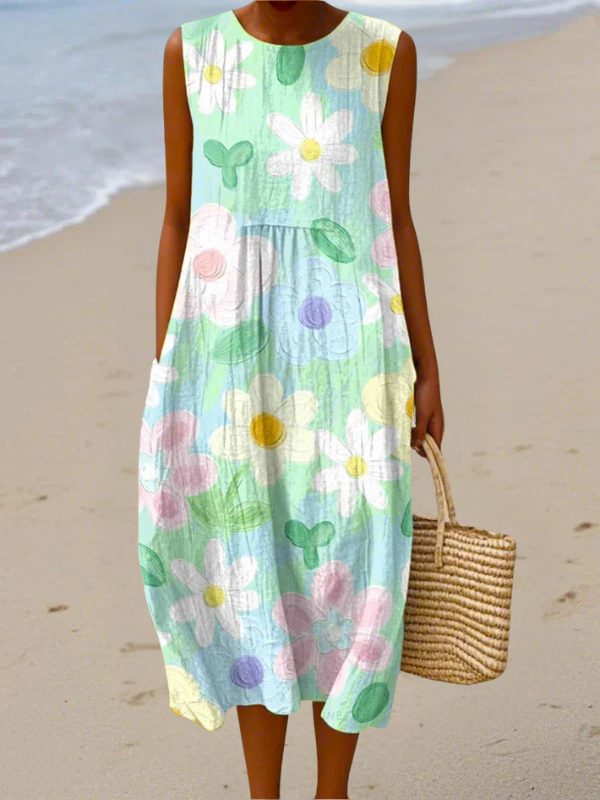 Gabrielle | Pastel Blossom Midi Dress
