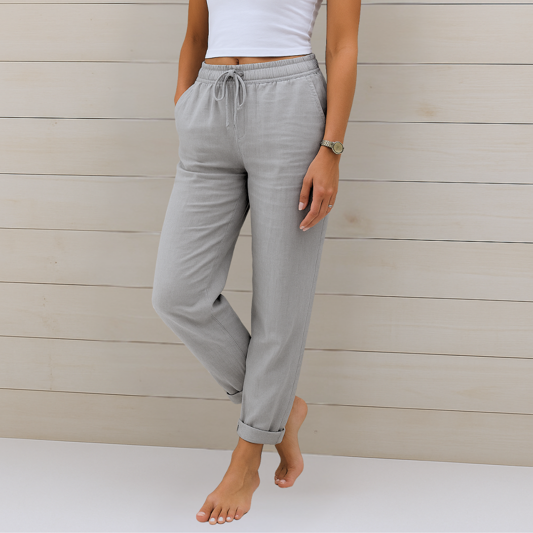 Sofia | Luxe Cotton-Linen Tailored Trousers
