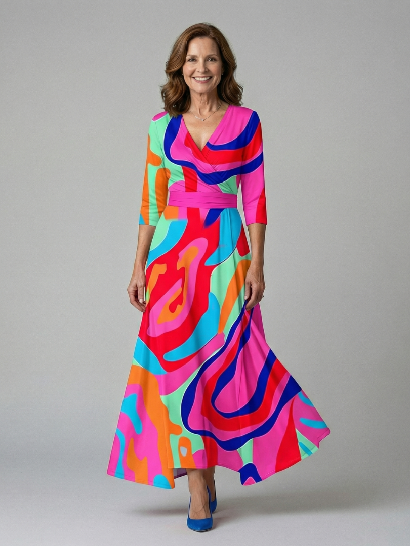 Rosalie | Cross Wrap Midi Dress