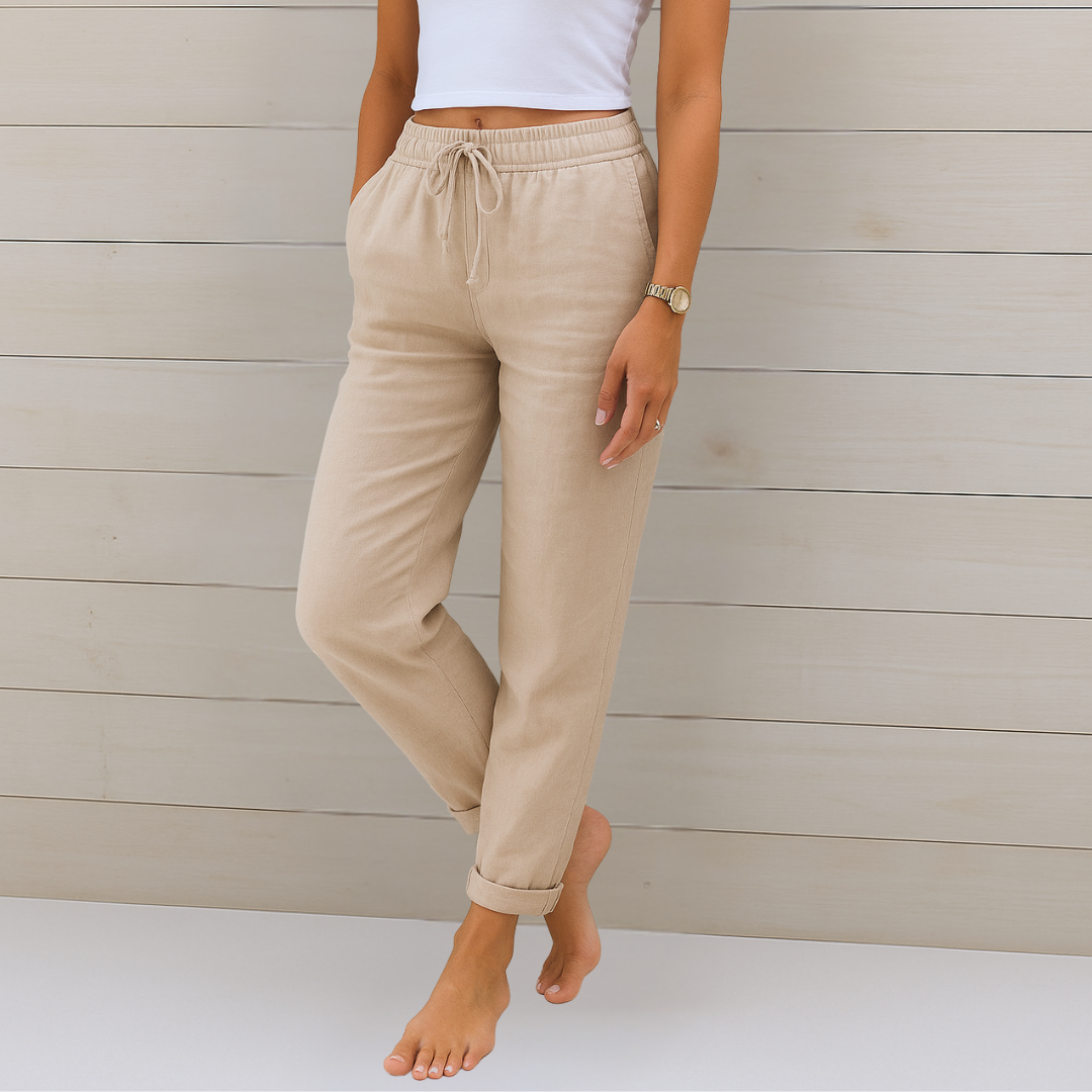 Sofia | Luxe Cotton-Linen Tailored Trousers