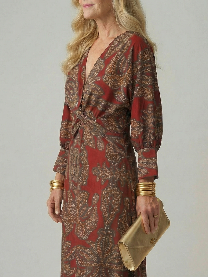 Amélie | Natural Wrap Midi Dress