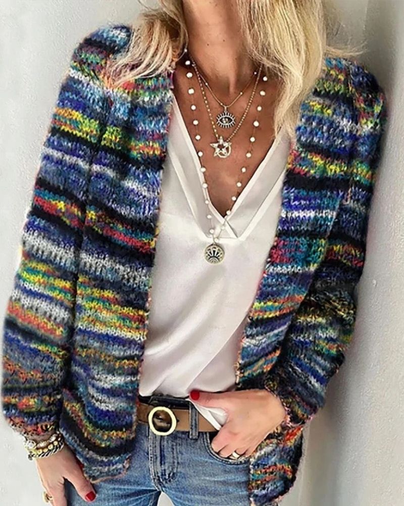 Camille | Colorful Knit Cardigan Jacket