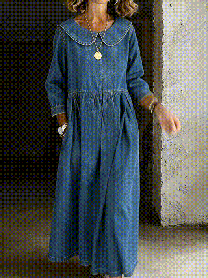 Francesca | Peter Pan Collar Denim Dress