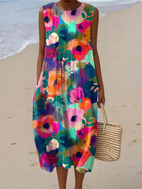 Aria | Vibrant Floral Midi Dress
