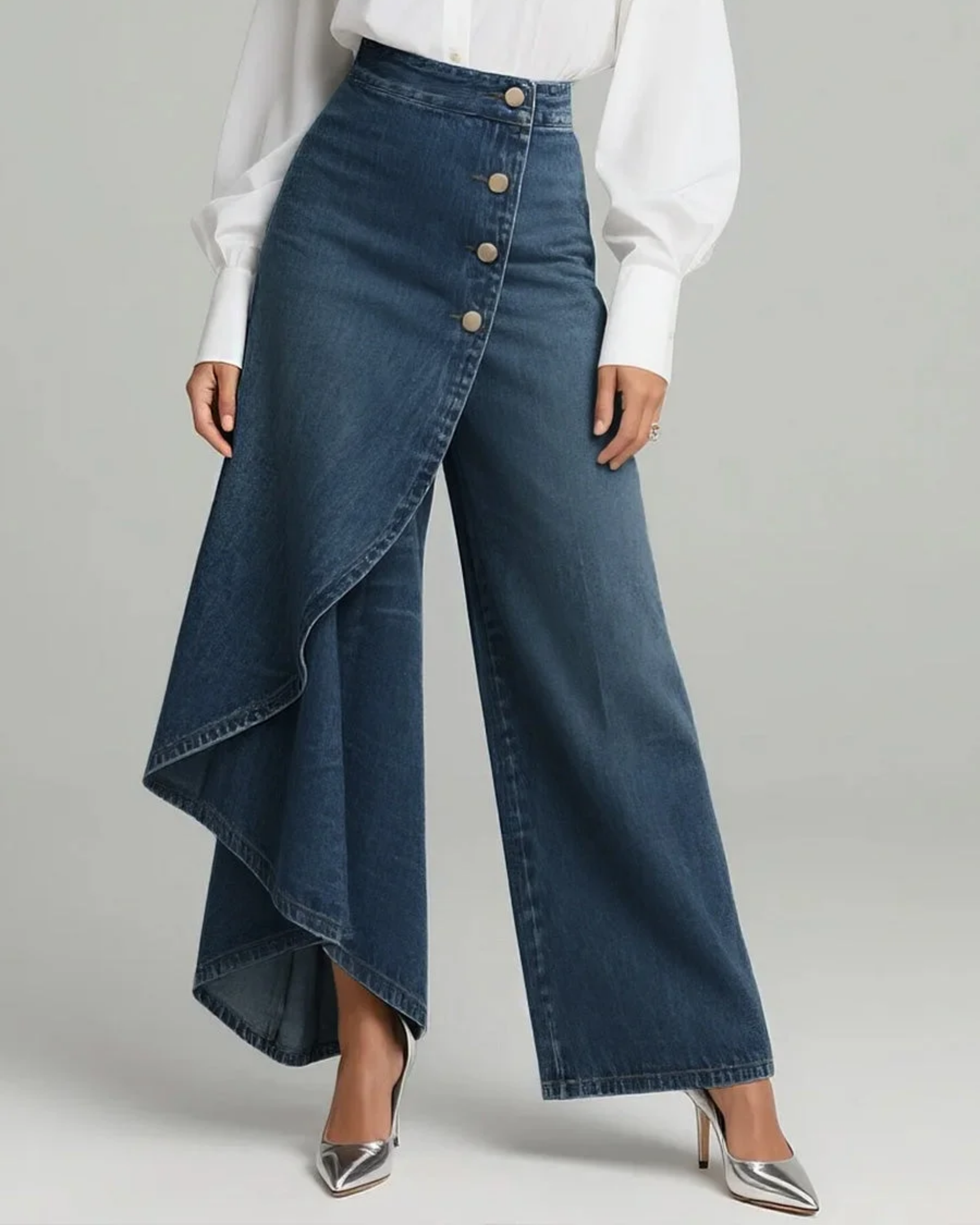 Luna | Crossover Denim Pants