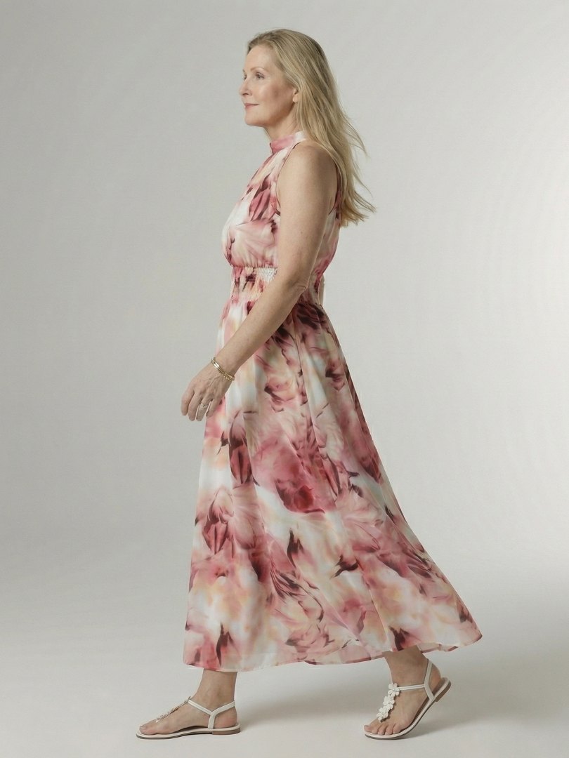 Céleste | Gathered Halter Midi Dress