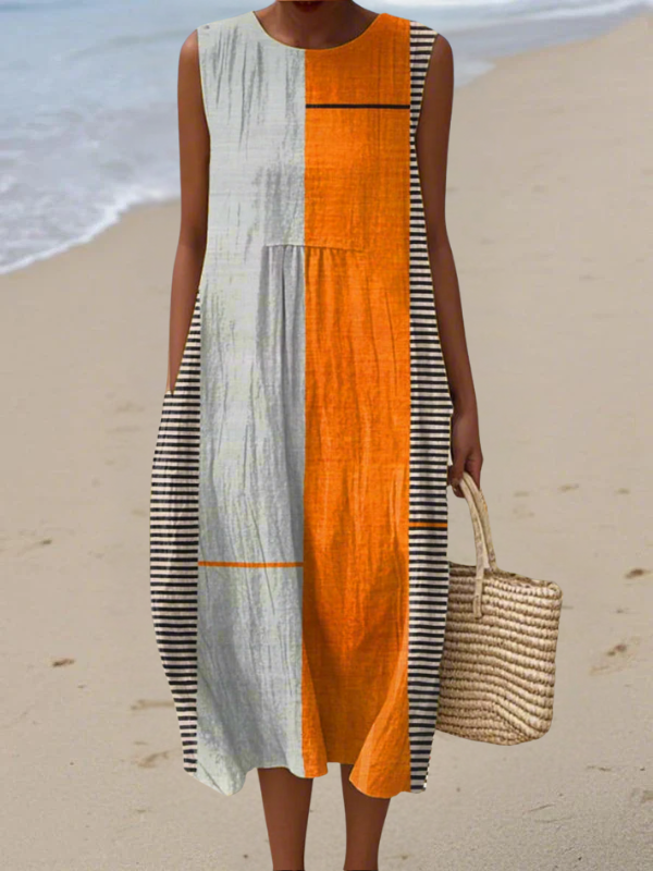 Léa | Colorblock Midi Dress