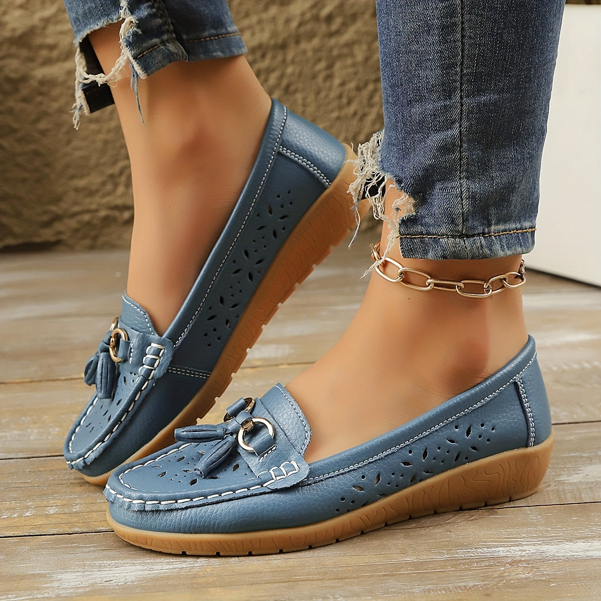 Nokuthula | Perforated Wedge Loafers