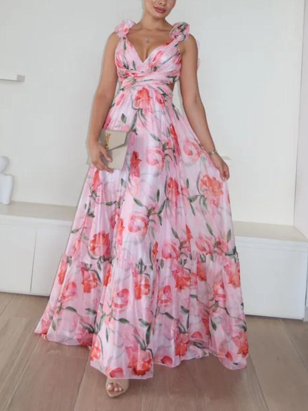 Paloma | Backless Printed Maxi Dress
