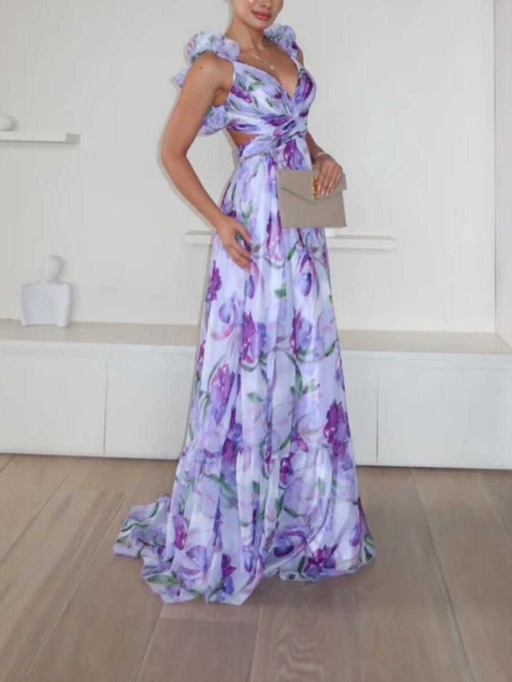 Paloma | Backless Printed Maxi Dress