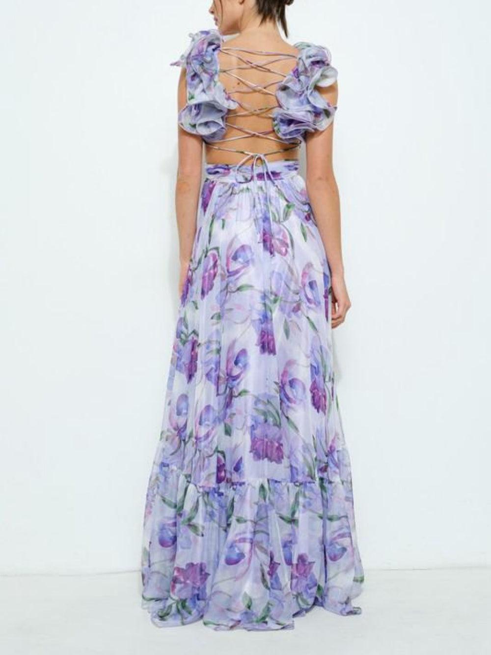 Paloma | Backless Printed Maxi Dress