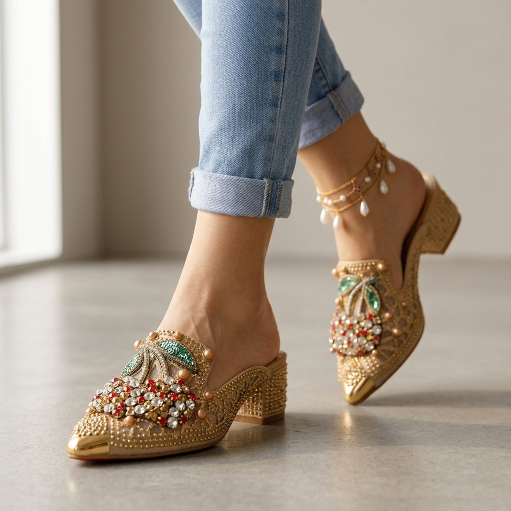 Lungelo | Crystal Cherry Statement Heels