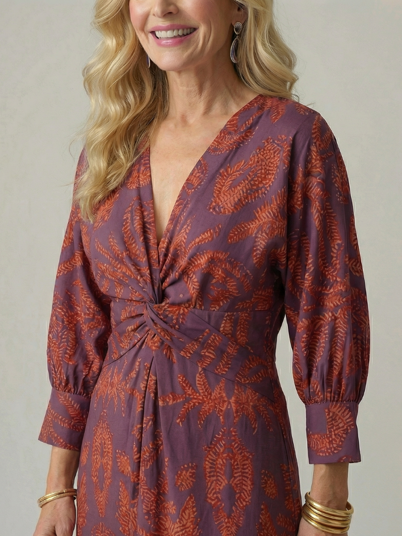 Amélie | Natural Wrap Midi Dress