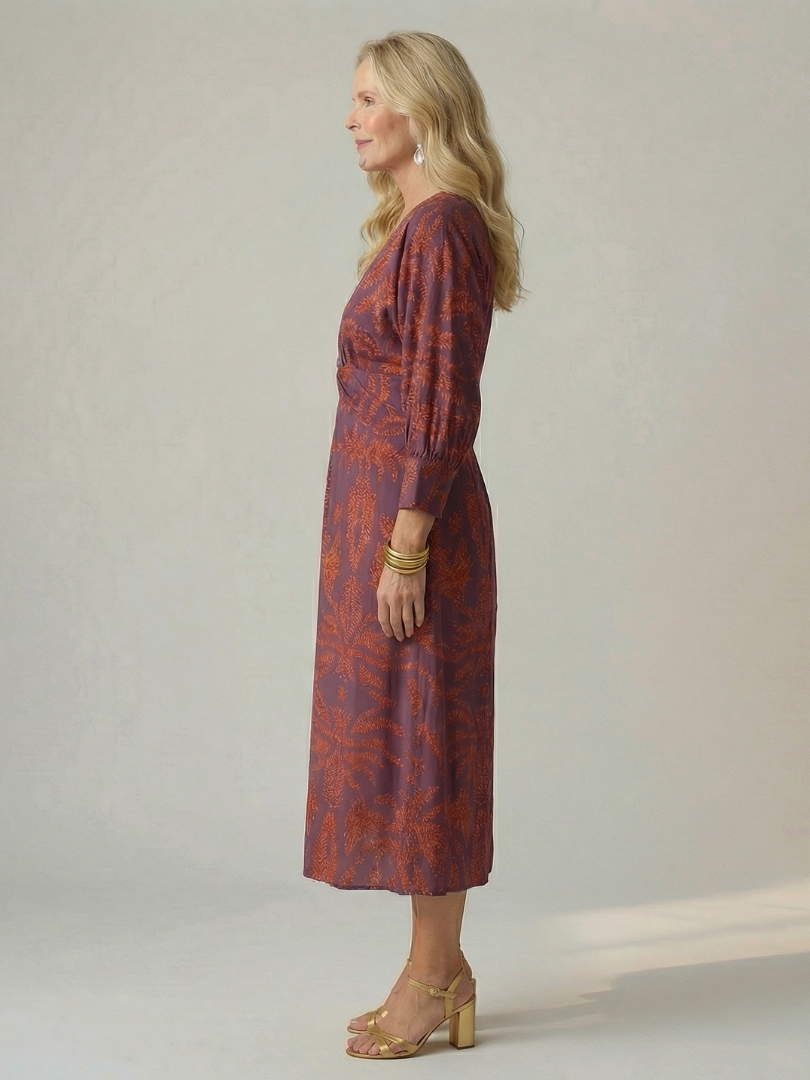 Amélie | Natural Wrap Midi Dress