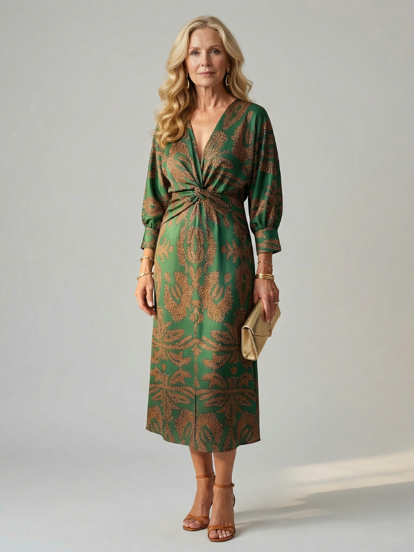 Amélie | Natural Wrap Midi Dress