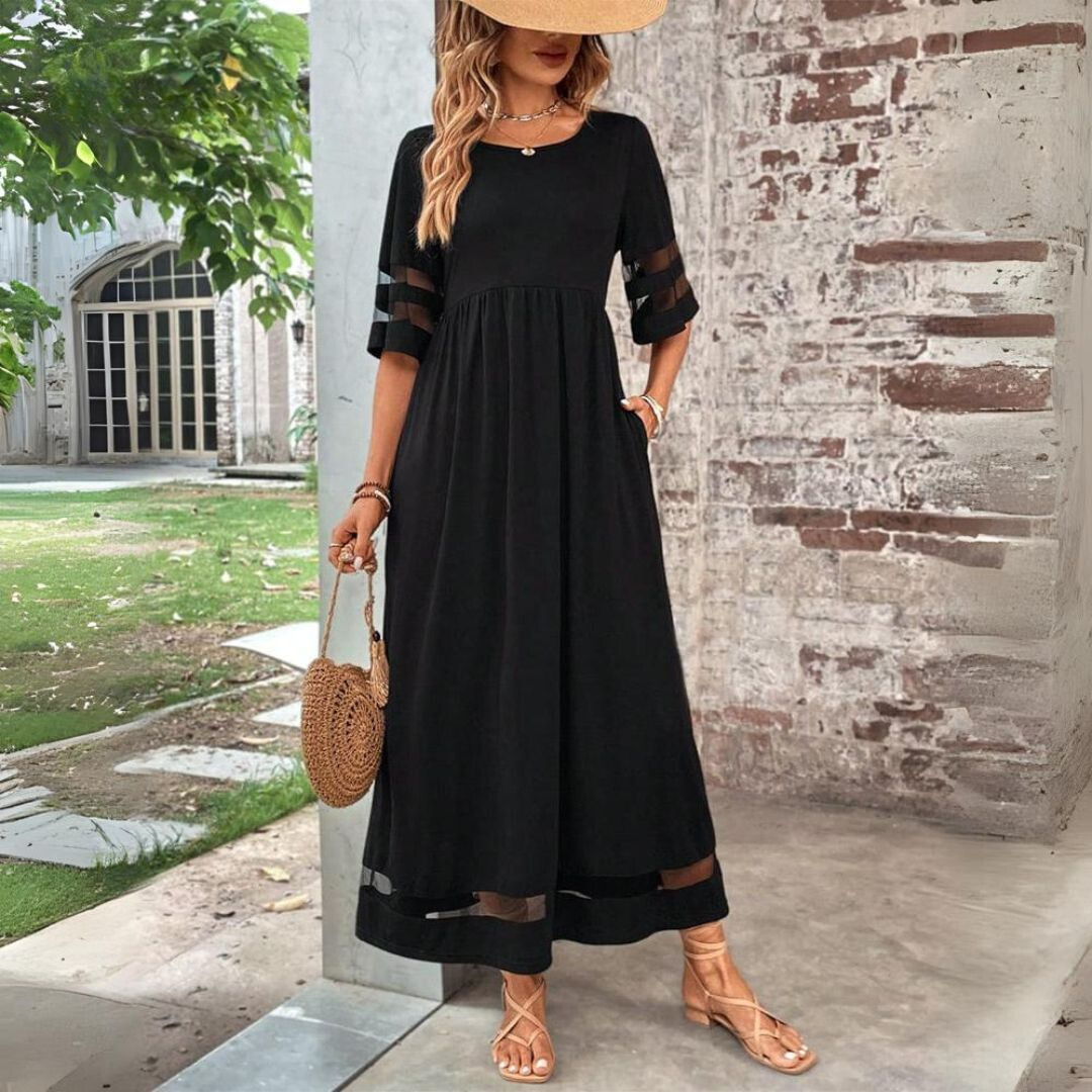 Gaobine | Tummy-Smoothing Empire Waist Midi Dress