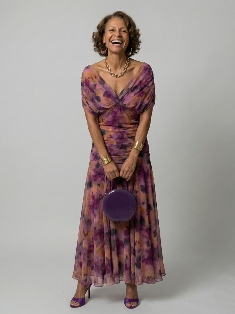 Aurelia | Off Shoulder Flow Midi Dress