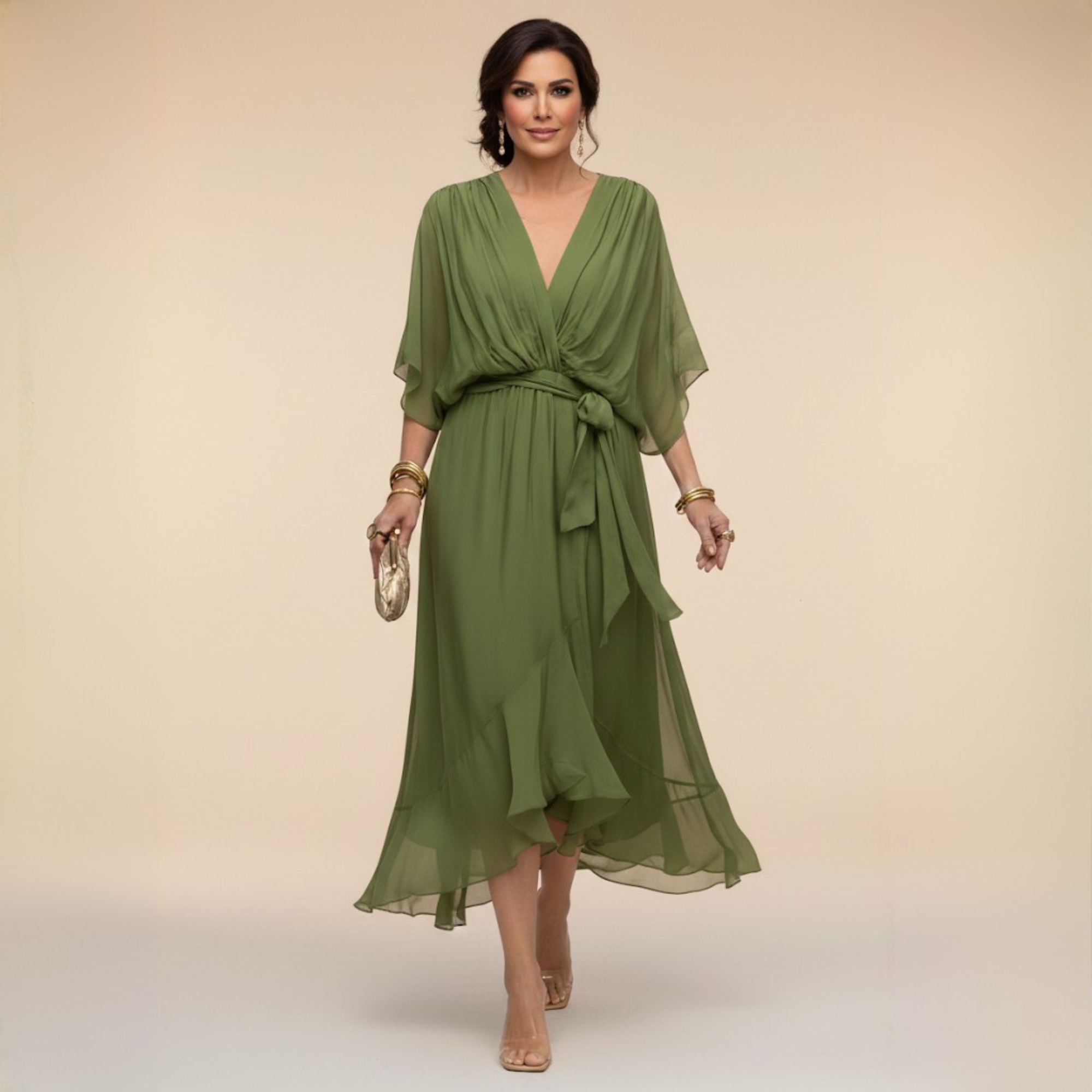 Carina | Elegant V-Neck Maxi Dress