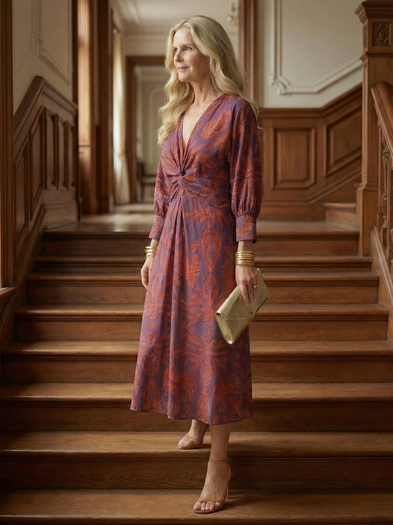 Amélie | Natural Wrap Midi Dress
