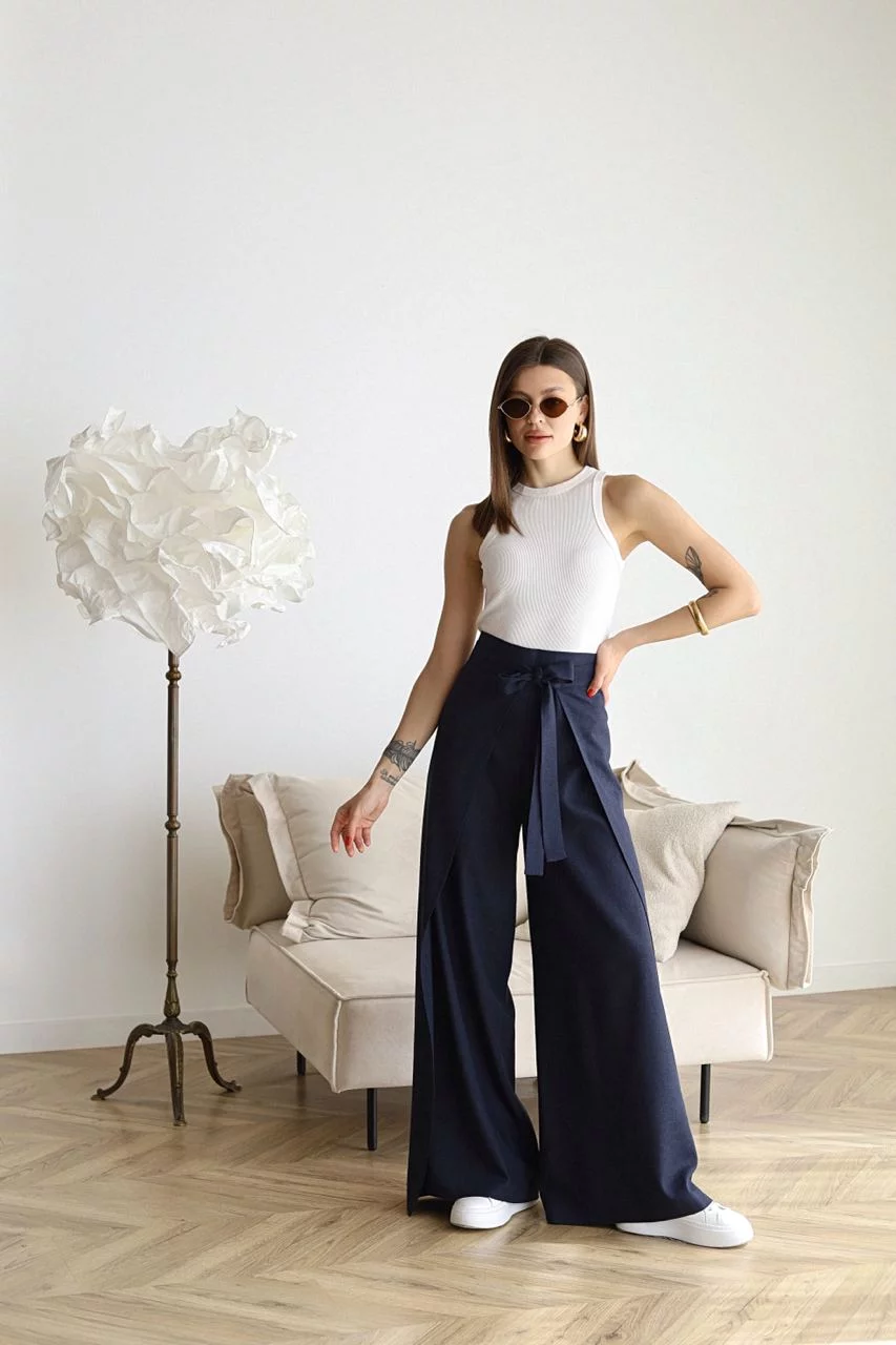 Gabrielle | Wide Leg Linen Trousers
