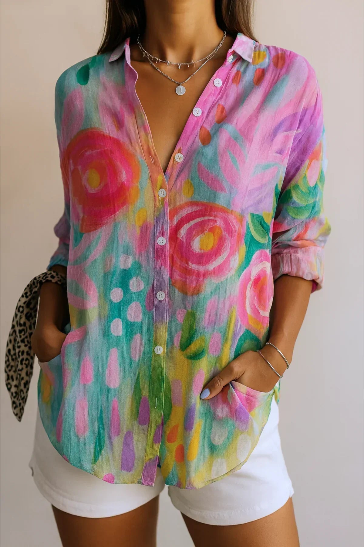 Galeboe | Vibrant Print Midi Blouse