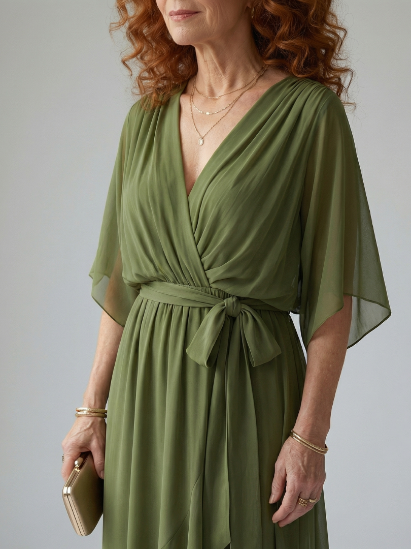 Océane | Light Drape Midi Dress