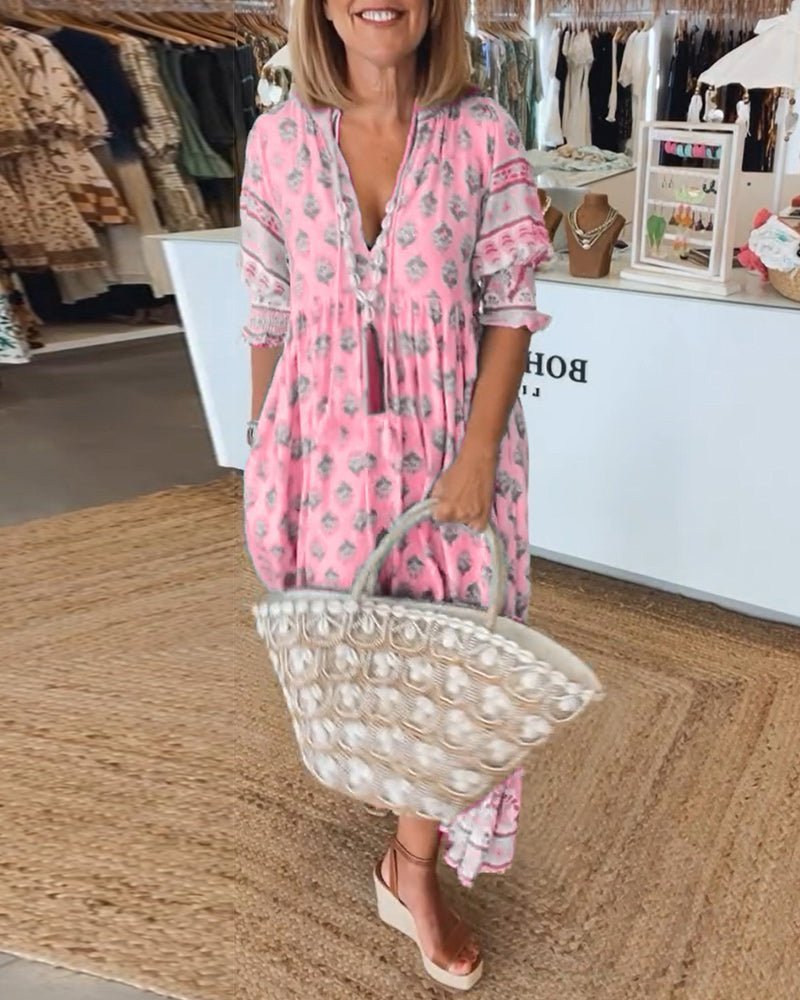 Bongekile | Chic Floral V-Neck Dress
