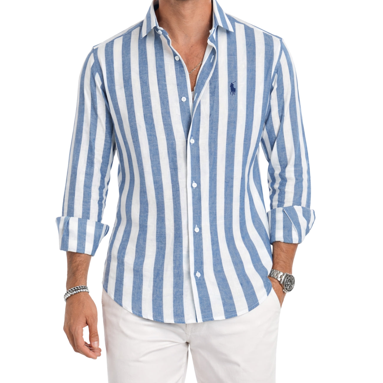 Ahaz | Striped Casual Shirt, Nine Colors