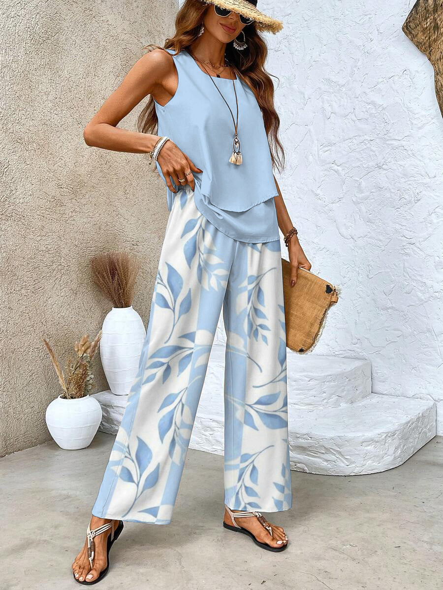 Élodie | Layered Top & Wide-Leg Set