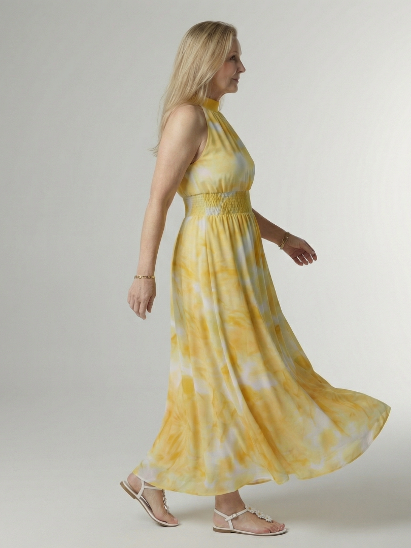 Céleste | Gathered Halter Midi Dress