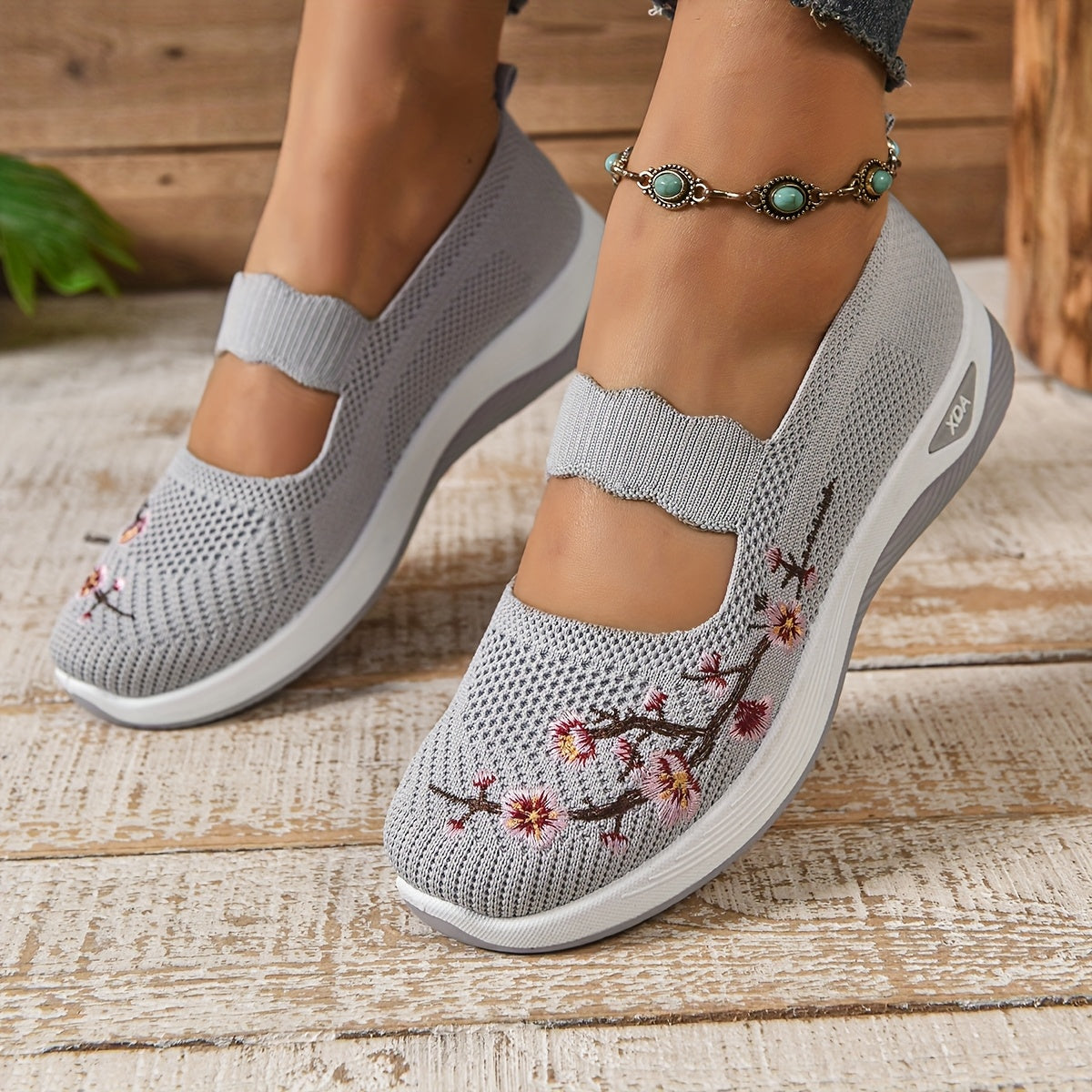 Nokuthabo | Rocker Sole Floral Slip-On Sneaker