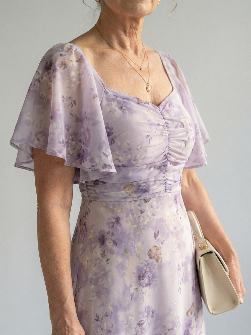 Séraphine | Flutter Sleeve Floral Midi