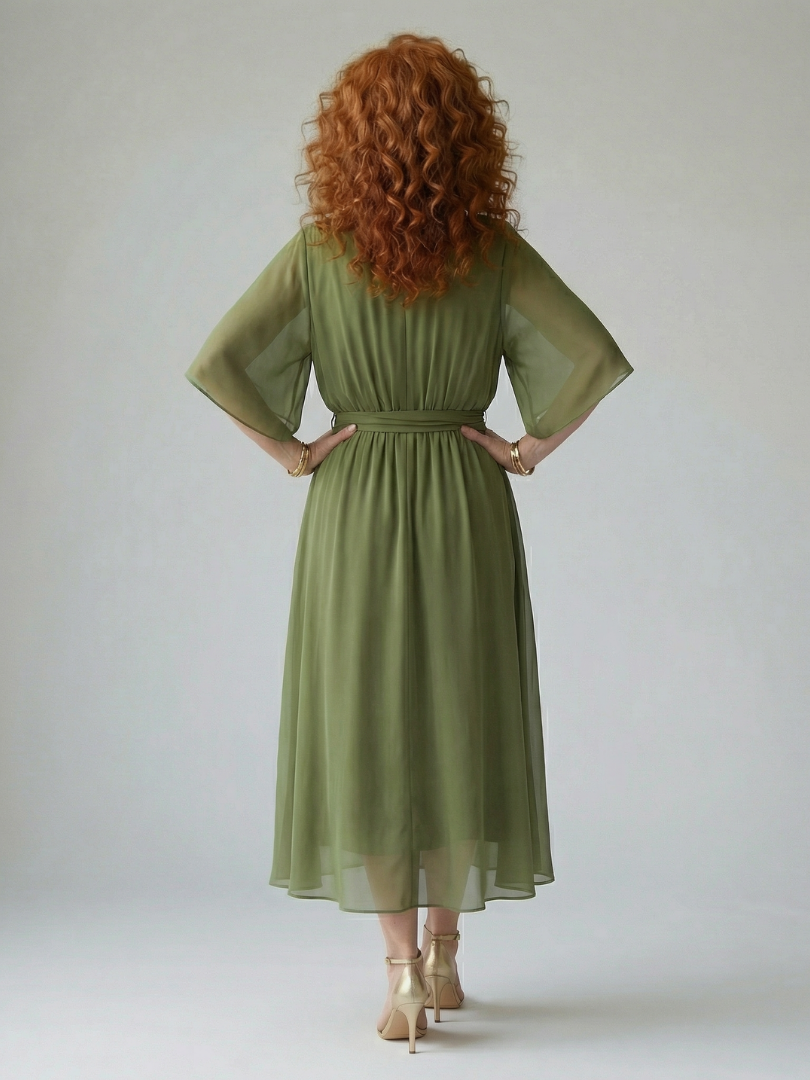 Océane | Light Drape Midi Dress