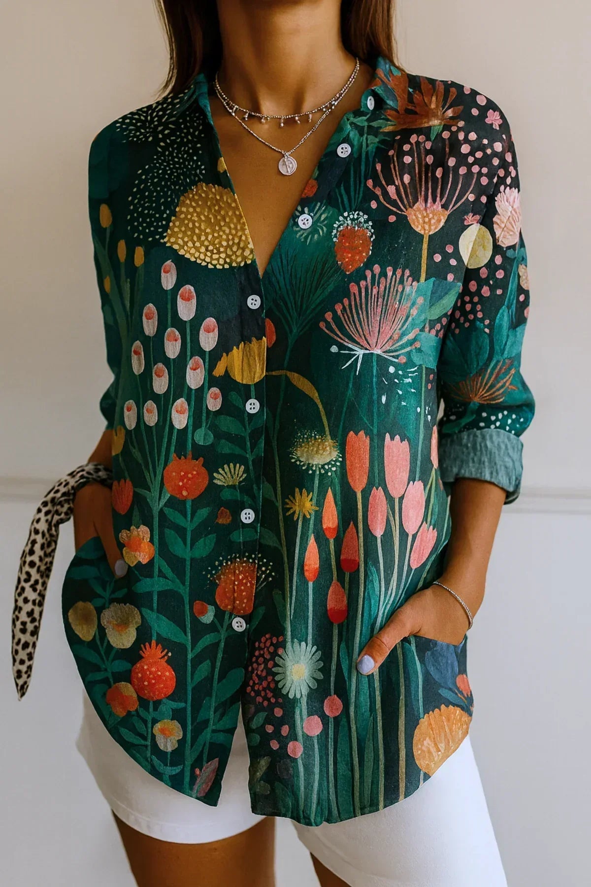 Galeboe | Vibrant Print Midi Blouse