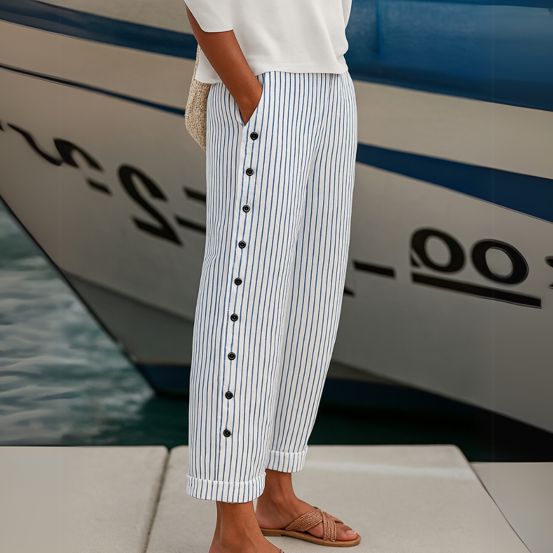 Marlène | Striped Relaxed Casual Pants