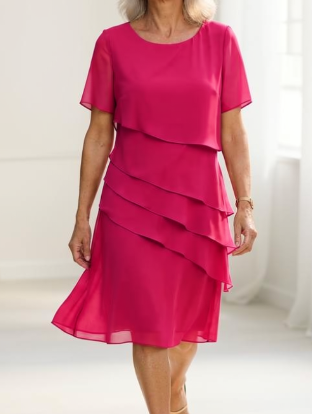 Margot | Layered Chiffon Midi Dress
