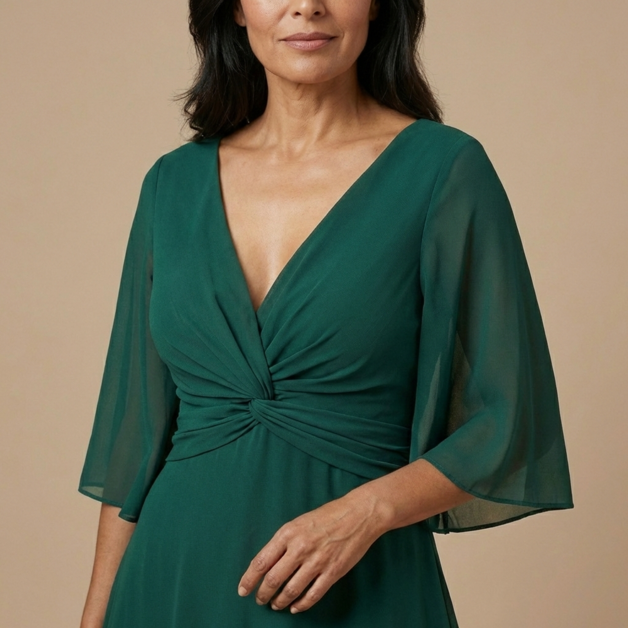 Natalia | Chiffon V-Neck Maxi Dress