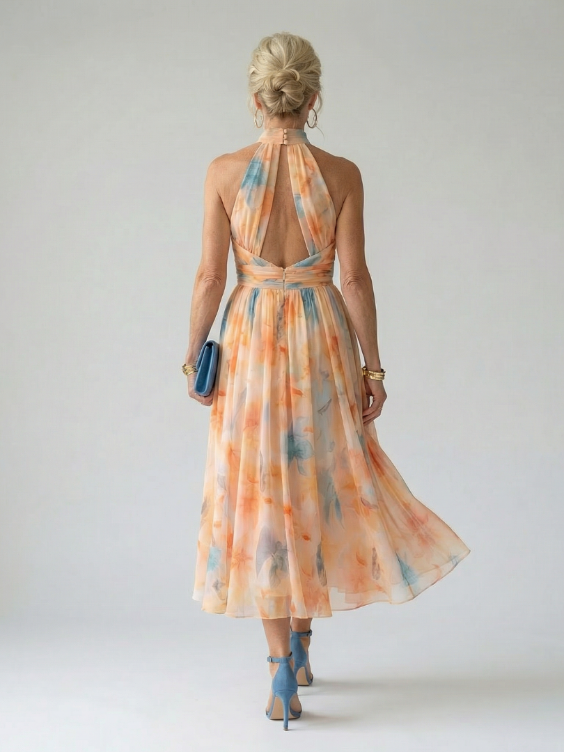 Chloé | Gathered Halter Midi Dress