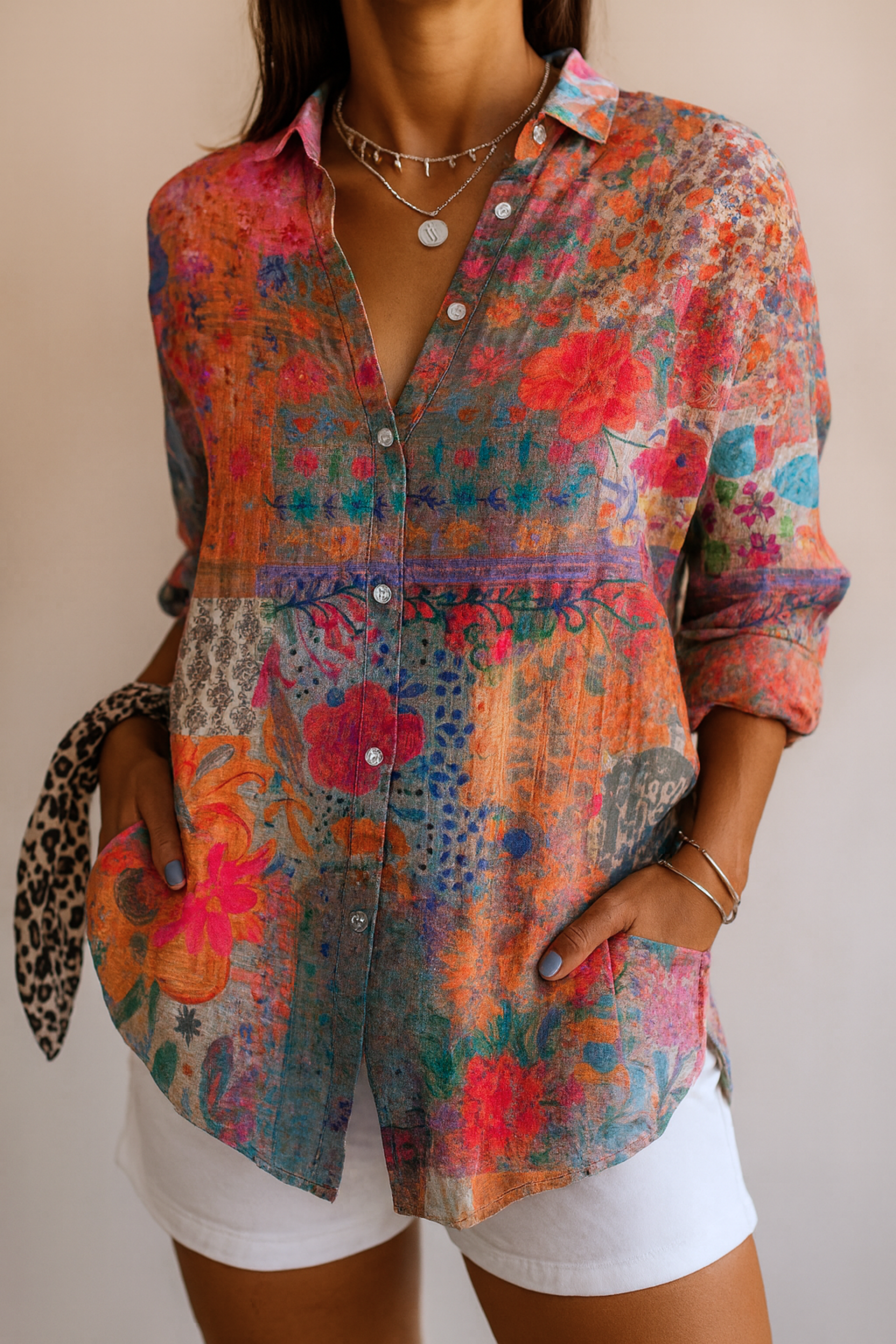 Galeboe | Vibrant Print Midi Blouse