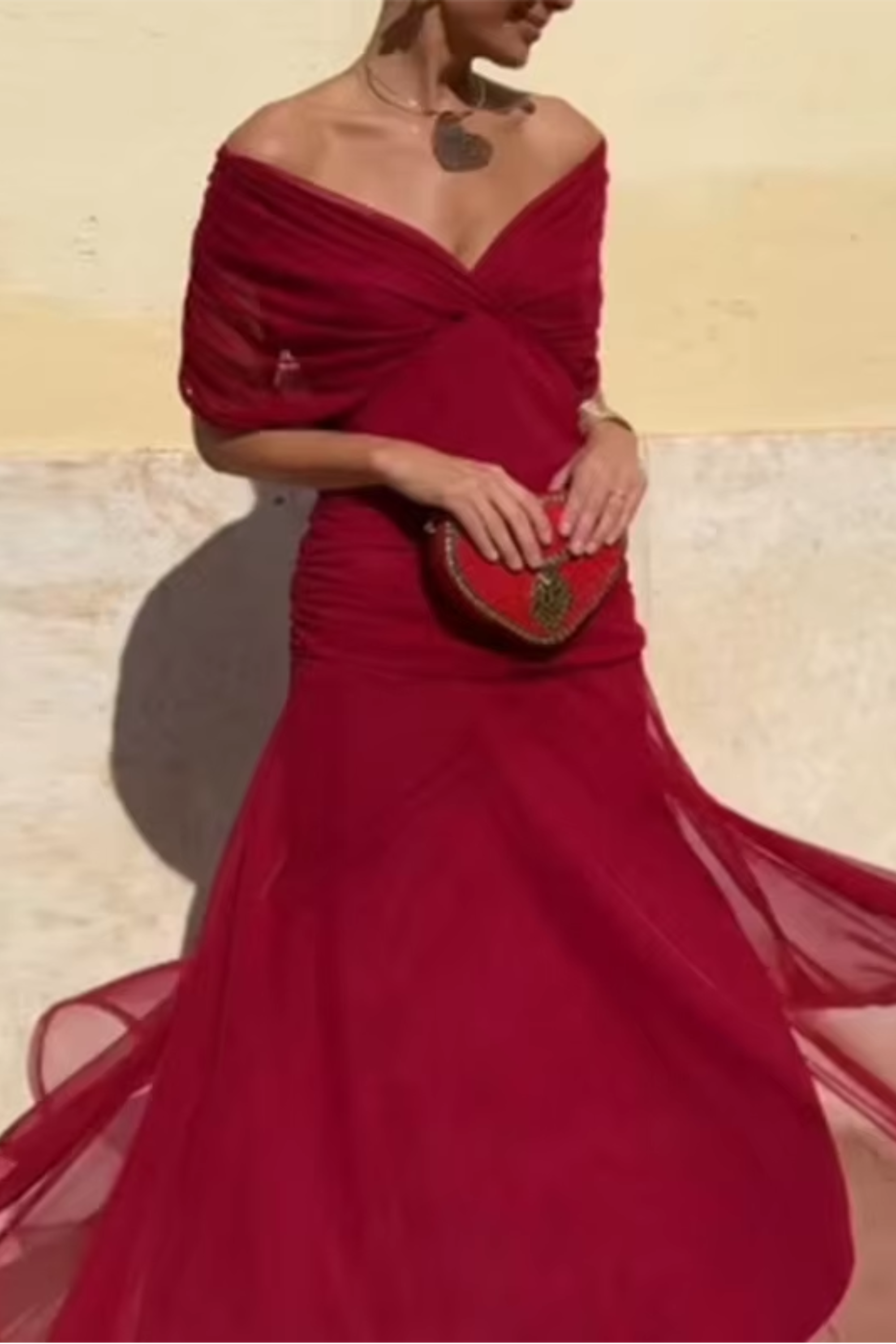 Margot | Pleated Waist V-Neck Maxi Dress