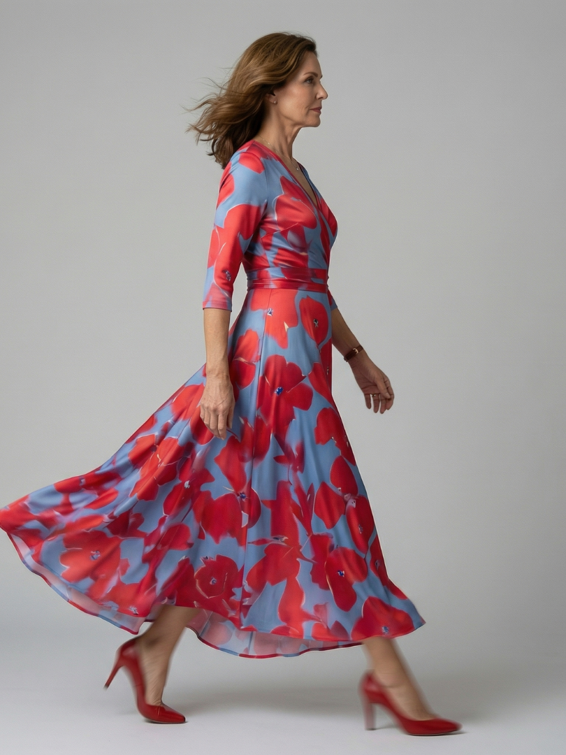 Rosalie | Cross Wrap Midi Dress